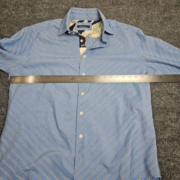 Robert Graham Shirt Men’s Large Multicolor Flip Cuff Preppy Geometric Striped - Picture 8 of 11